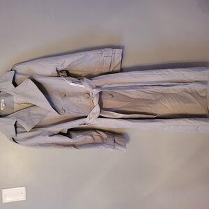 Reformation Light Gray Double-Breasted Trench Coat